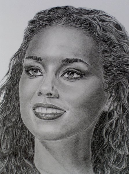 Here is a closeup of my latest drawing A portrait of Alicia Keys